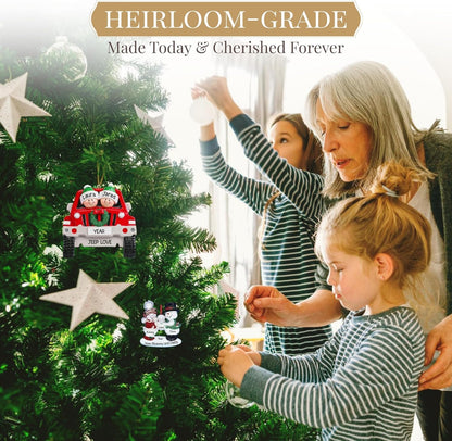 Personalized Large Family of 10 Ornament 2025 | Free 24h Customization | Laser Engraved Snowman Christmas Ornaments for Tree | Custom Gift Wrapped Festive Holiday Keepsake for Ten Persons