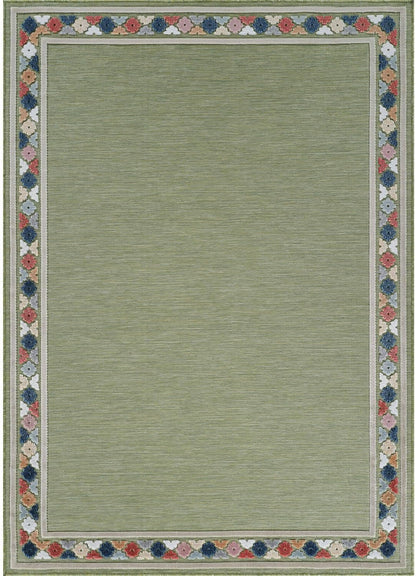 Beverly Rug Outdoor Rug 10x14 Modern Bordered Large Area Rugs for Indoor and Outdoor Patio Easy to Clean Non Shedding Living Room Porch Garden Washable Outside Carpet (10 x 14 Green)