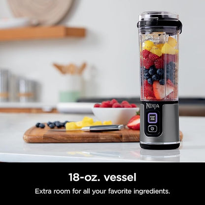 Ninja Blast Portable Blender, Cordless, 18oz. Vessel, Personal Blender for Shakes & Smoothies, BPA Free, Leakproof Lid, USB-C Rechargeable, Black, BC151BKC (Canadian Version)
