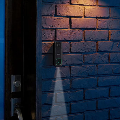 Lorex 2K Wireless WiFi Smart Video Doorbell Camera w/No Subscription Fee - Smart Security Lighting, Night Vision, Battery-Powered, Motion Detection (Black)