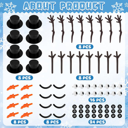 8 Pack Christmas Craft Supplies, DIY Snowman Kit, Build a Snowman Kit Indoor Decoration, Creative Kids Air Dry Clay Modeling Dough Crafts, Christmas Stocking Stuffer for Xmas Holiday Decorations