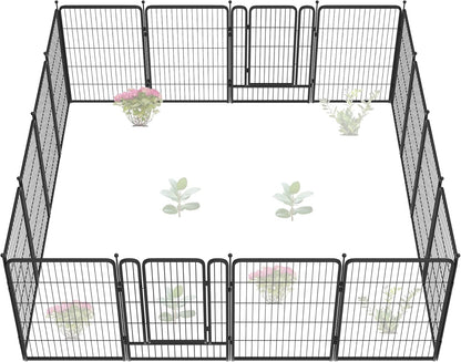 FXW Garden Fence 40in(H) x 36.0ft(L), 16 Panels Decorative Dog Fence Outdoor for The Yard – Heavy Duty Metal Animal Barrier for Dog and Rabbit, Easy Setup, Black