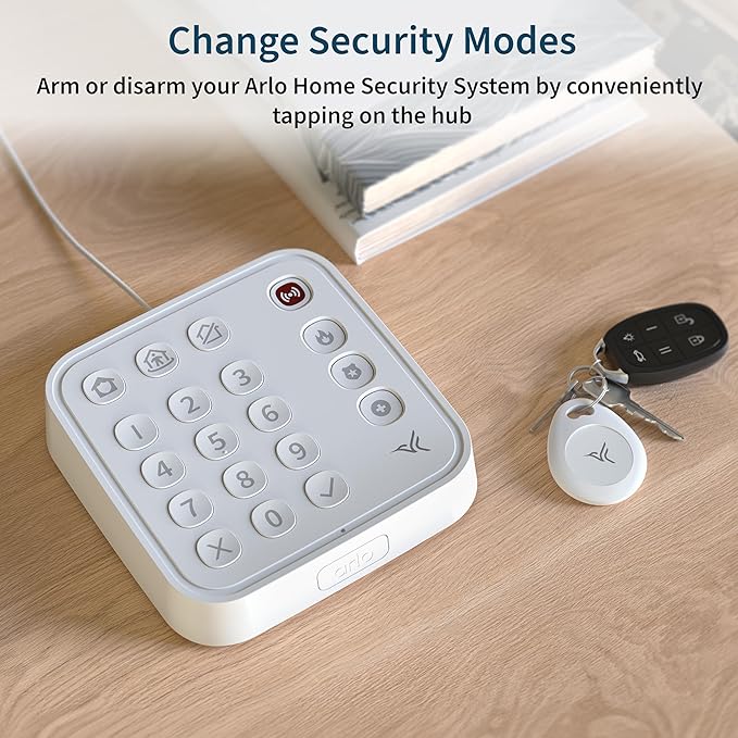 Arlo Security Tag - Arlo Certified Accessory, Works with Home Security System and Video Doorbell (2nd Generation), White/Black - NT1201-10000S