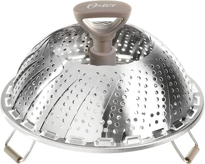 Oster Sangerfield Stainless Steel Expandable Steamer Insert 7 to 10.5 Inches – Adjustable Kitchen Cookware Accessory for Steaming