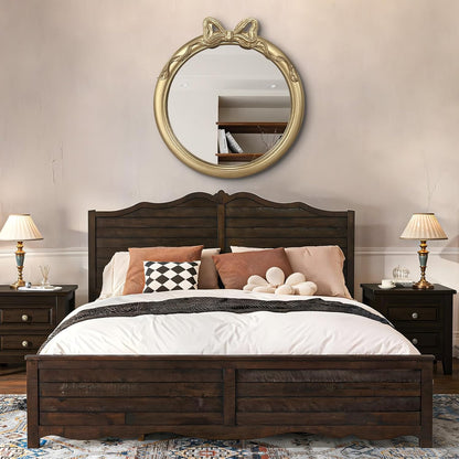 27x27 inch Bow Mirrors for Wall, Round/Circle God Decorative Wall Mounted Mirror, Irregular Mirrors Suitable for Bedroom, Hallway, Living Room Decoration, Bathroom Sink