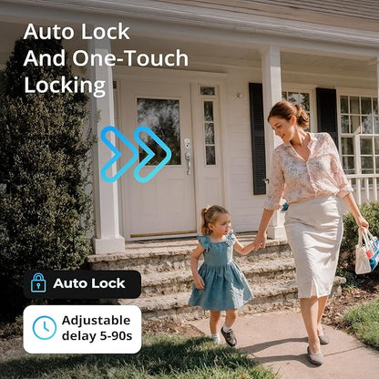 Keypad & Fingerprint Keyless Entry Front Door Lock with Handle Set, Digital Electronic Deadbolt Code Lock for Exterior Door, Auto Lock, One Time Code, Anti Peeping, Holiday & Silent Mode