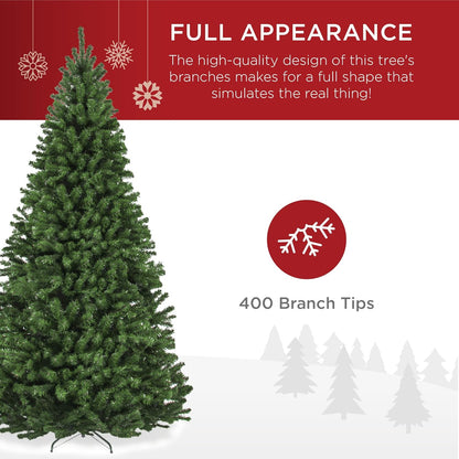 Best Choice Products Artificial Christmas Tree, 4.5ft Premium Unlit Realistic Spruce Holiday Décor w/Dense Branches, Easy Assembly, Metal Base