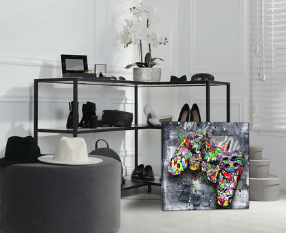 JKWALL77 Graffiti Canvas Wall-Art For living Room Large Size - Banksy Gaming Wall Art For Teen Boy Room Decor - Abstract Wall Painting Ready to Hang Size 20" x 20"