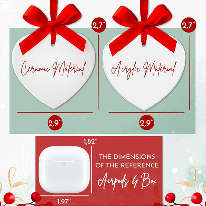 Personalized Our First Christmas as Couple Ornament – Custom Holiday Decoration – Wedding Gift, Newlywed Keepsake or Bridal Shower Favor for Couples Celebrating Their First Christmas Together