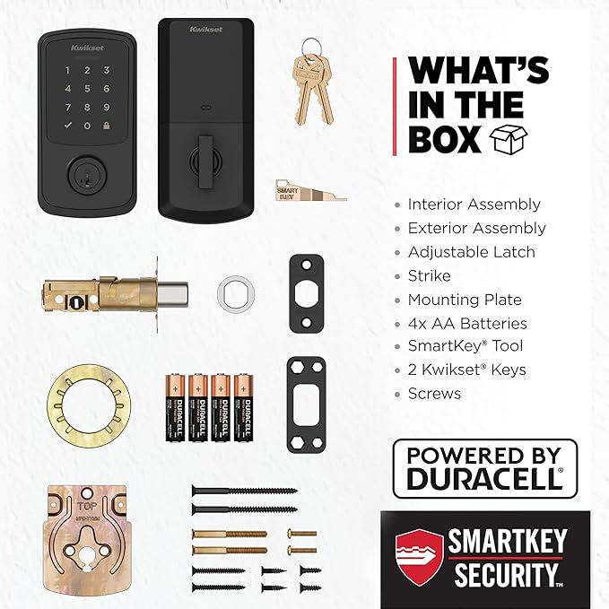 Kwikset Aura Reach Smart Lock Matter Over Thread and Bluetooth Enabled Keyless Entry Door Lock Deadbolt, BHMA Certified, Proximity Wakeup, Geofence Auto-Unlock Matte Black