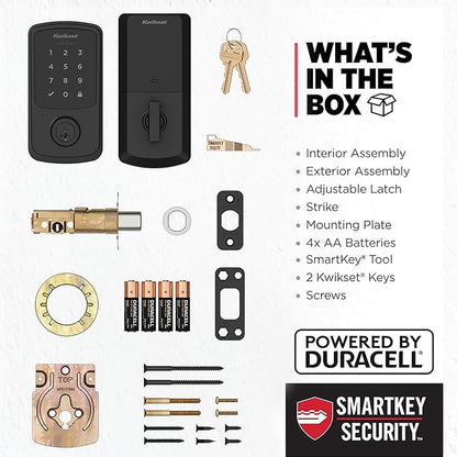 Kwikset Aura Reach Smart Lock Matter Over Thread and Bluetooth Enabled Keyless Entry Door Lock Deadbolt, BHMA Certified, Proximity Wakeup, Geofence Auto-Unlock Matte Black