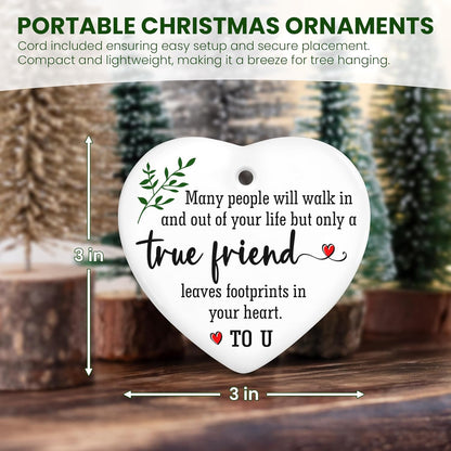 OASSIE Friend Gifts for Women - Ceramic Christmas Ornaments 2025 for Tree Decorations - Friendship Gifts for Women Friends, Inspirational Friend Gift Ideas, Friends Ornament for Christmas Decorations