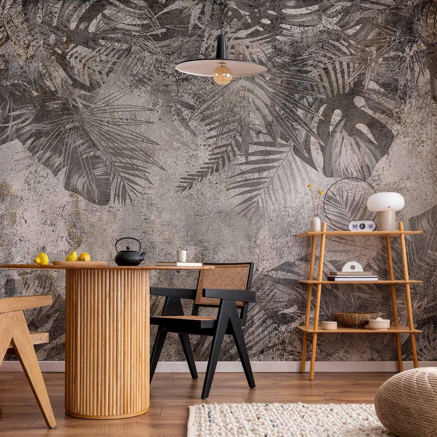artgeist Wall Mural Tropical Leaves 116x83 in - XXL Peel and Stick Self-Adhesive Wallpaper Removable Large Sticker Foil Wall Decor Print Picture Image Design Palms Leaves Monstera b-C-0825-a-a