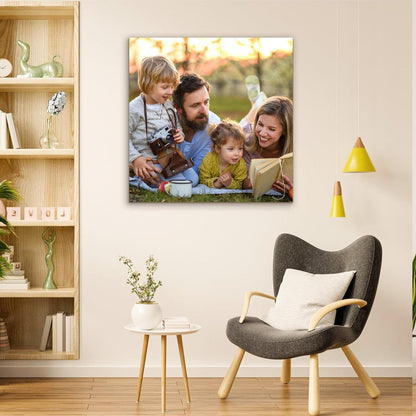 Custom Canvas Prints with Your Photos- Personalized Print Canvas Pictures, Custom Wall Art Gift for Living Room, Bedroom, Wedding Family Baby Pets Framed 16 x 16 inche