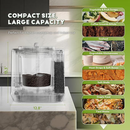 Save $80 Electric Composter & Meat Slicer Machine | Reduce Waste, Slice Perfectly | Food Waste Recycler & Deli-Style Slicer Bundle