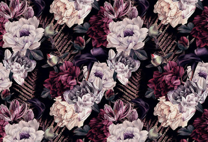 Floral Wallpaper Watercolor Dark Peony Flowers Mural Wallpaper for Bedroom Living Room (Not Peel n' Stick)