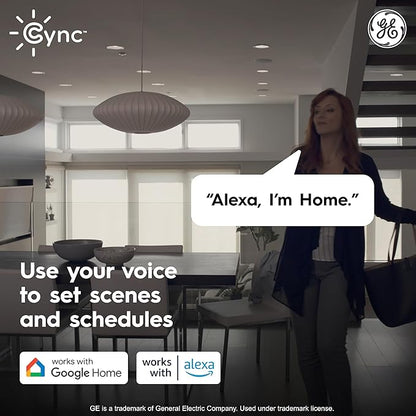 GE Cync Reveal HD+ Smart Undercabinet Puck Light Fixtures, Color Changing Undercab Puck Lights, Smart Wi-Fi Kitchen Lights, Works with Alexa and Google Home, 3-in (3 Pack)