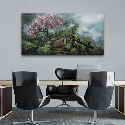 Canvas Wall Art Decor Wall Art Pictures for Living Room Tree of Life Wall Art Prints Canvas Art Wall Decor Foggy Trail Artwork for Walls Tree Flower Wall Art Decor for Room Home Office Wall Decor 20" X 40"