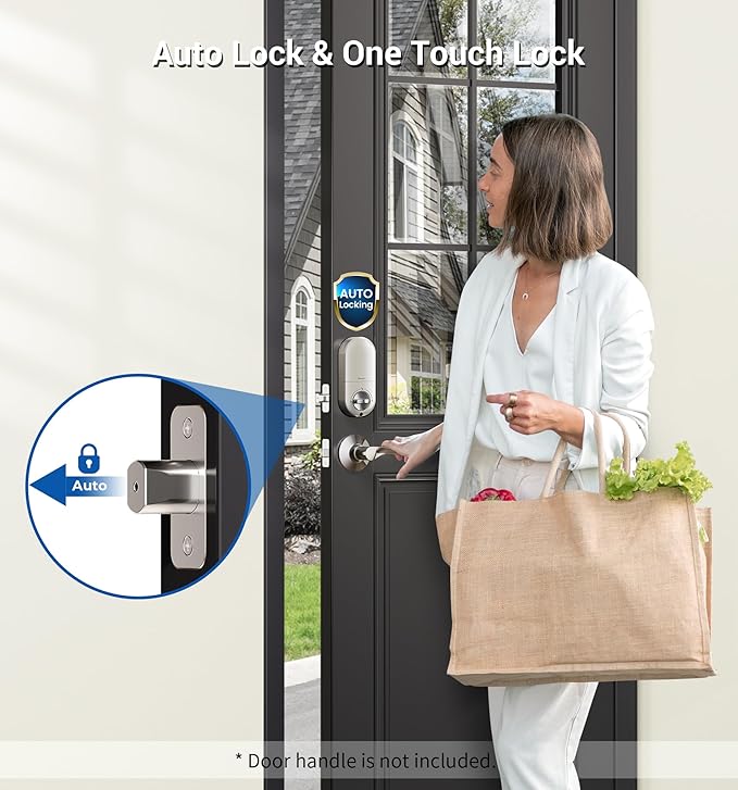 Veise Keyless Entry Door Lock, Electronic Keypad Deadbolt, Keyed Entry, Auto Lock, Anti-Peeking Password, Back Lit & Easy Installation Design, Satin Nickel