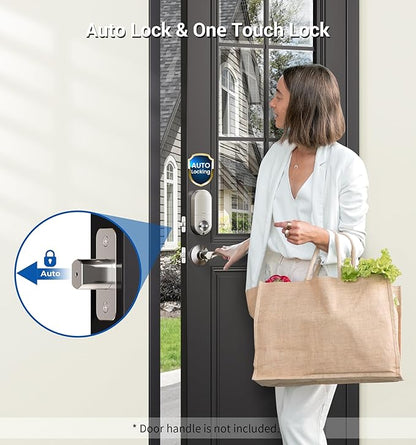 Veise Keyless Entry Door Lock, Electronic Keypad Deadbolt, Keyed Entry, Auto Lock, Anti-Peeking Password, Back Lit & Easy Installation Design, Satin Nickel