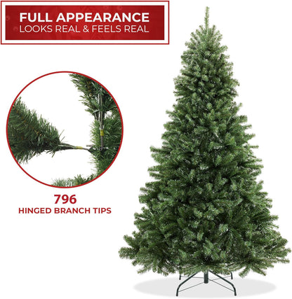 Casafield 6FT Realistic Green Spruce Artificial Holiday Christmas Tree with Sturdy Metal Stand
