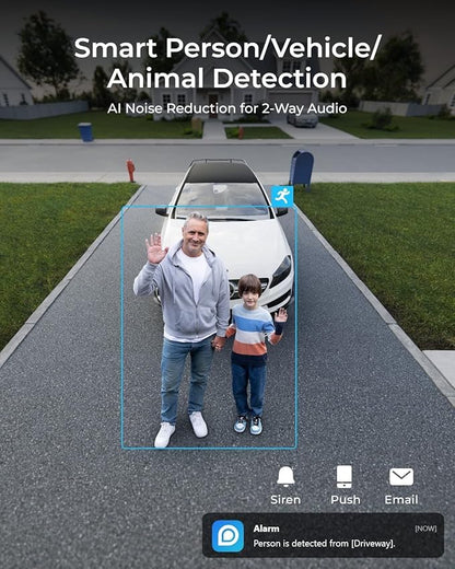 REOLINK Duo 3 PoE 16MP UHD Dual-Lens PoE Security Camera with 180° Panoramic View, Motion Track, F1.6 Color Night Vision, Person/Vehicle/Animal Detection, 2 Way Talk, Supports 24/7 Recording