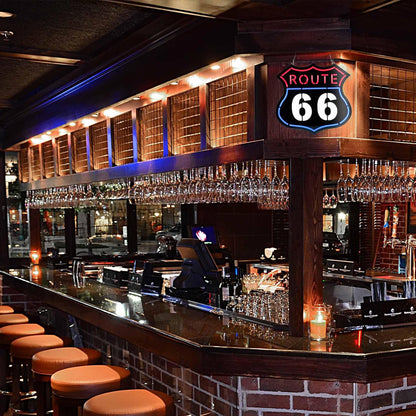Ultrathin Route 66 Neon Sign Art Wall Lights for Bedroom Windows Glass Hotel Pub Cafe Wedding Birthday Party Gifts
