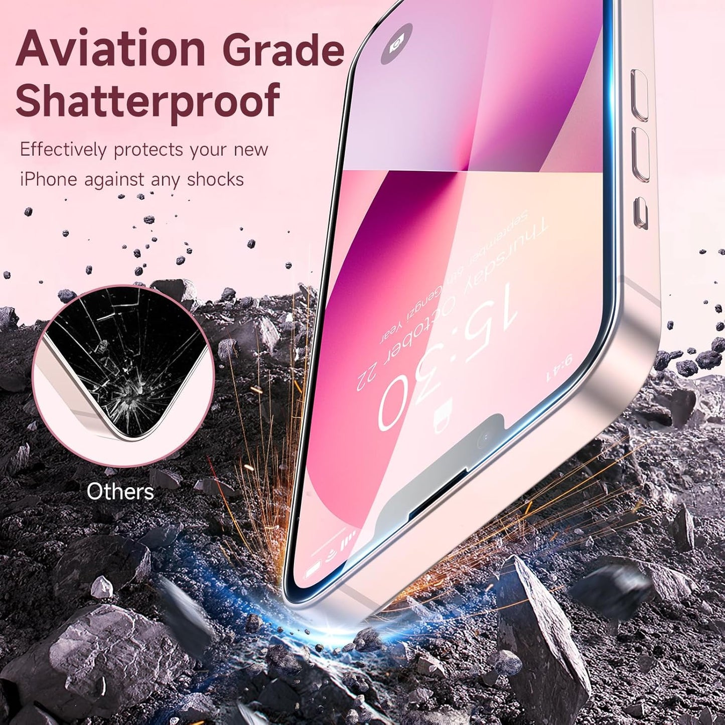 Fotbor for [3 Pack] iPhone 16e/13/13 Pro/14 Screen Protector Glass, 9H Tempered Glass Case Friendly HD Film Accessories iPhone 16e 13 13Pro 14 6.1"