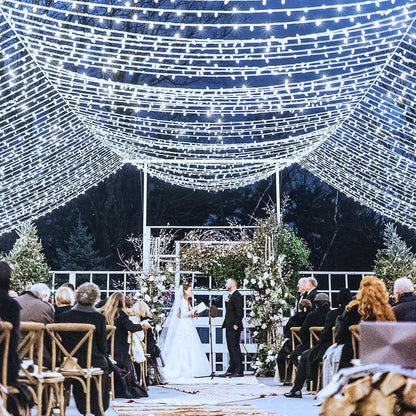 132FT 400 LED White String Lights Indoor Bedroom, 8 Modes White Christmas Lights Outdoor Clear Wire, Plug in Twinkle Fairy Lights for Bedroom Wedding Tree Christmas Decorations