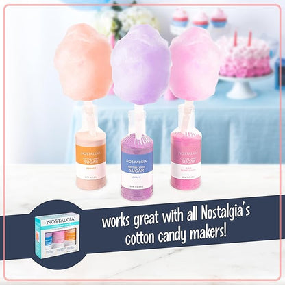 Nostalgia Retro Hard and Sugar Free Countertop Original Cotton Candy Maker, Includes 2 Reusable Cones and Scoop – Red
