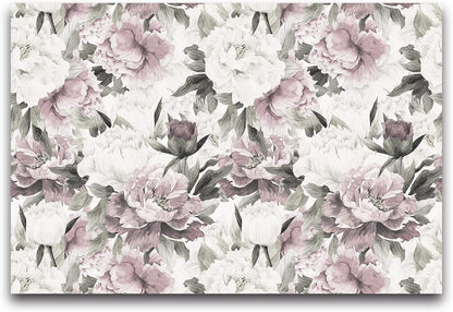 Cliouar-Vintage Purple Pink Rose Bedroom Living Room Decor Wallpaper Mural Bedroom Living Room Decor Peel and Stick 98" x 58"