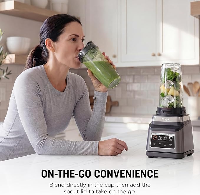 Ninja BN751 Professional Plus DUO Blender, 1400 Peak Watts, 3 Auto-IQ Programs for Smoothies, Frozen Drinks & Nutrient Extractions, 72-oz. Total Crushing Pitcher & (2) 24 oz. To-Go Cups, Black