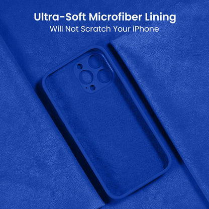 FireNova Designed for iPhone 15 Pro Case, Silicone Upgraded [Camera Protection] Phone Case with [2 Screen Protectors], Soft Anti-Scratch Microfiber Lining Inside, 6.1 inch, Klein Blue