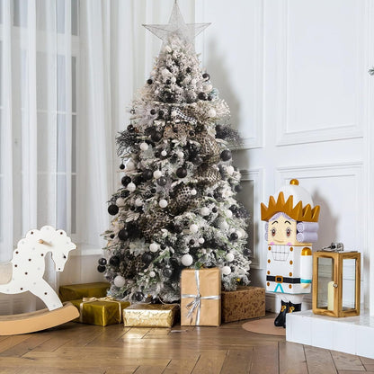 87-Pack Shatterproof Christmas Ball Ornaments Set, Christmas Tree Decorations with Hand-held Gift Package for Xmas Tree Holiday Wedding Party (Black and White)