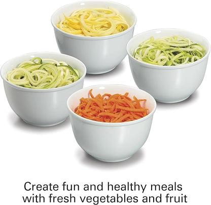 Hamilton Beach 3-in-1 Electric Vegetable Spiralizer for Veggie Noodles, Zoodle Maker & Slicer With 3 Cutting Cones for Spaghetti, Linguine, and Ribbons, 6-Cups, Black (70930) (Pack of 2)
