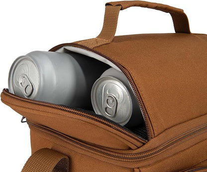 Carhartt Camping Cooler, Worksite Lunchbox, Soft Shell Lunch Bag for Construction Sites, Work and Everyday Use, Brown
