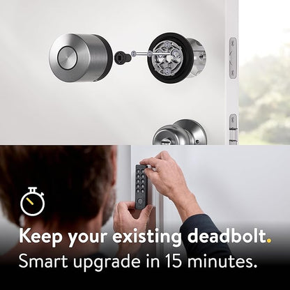 Nuki Smart Lock & Keypad 2, Keyless Door System with Auto-Lock, Fingerprint and Code Access, App Control, Easy Setup, Works with Alexa, Google, for Secure and Easy Home Entry