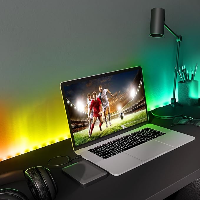 Monster Smart RGB+IC LED Strip Lights – Sound Reactive Strip Lights for Bedroom, App & Voice Control, RGB Light Strip for Room, Alexa Google Home, Razer Chroma Sync (150ft)