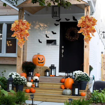 RECUTMS Fall Leaves Fall Decorations for Home Clearance Fall Decor Leaf Fall Decorations Fall Decorations for Home Thanksgiving Decorations Hanging Plants Indoor Artificial Wall Decor(Orange)