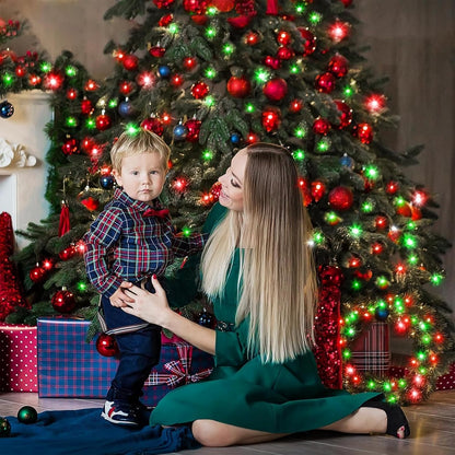 250 LED Christmas Lights Outdoor,82ft Red and Green String Lights for Bedroom Clear Wire, 8 Modes Plug in Waterproof Fairy String Lights with Timer Memory for Tree Christmas Halloween Decorations