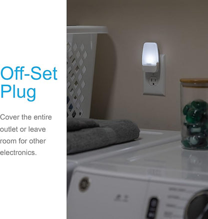 GE LED Night Lights Plug Into Wall, Dusk to Dawn Sensor, Ambient Lighting, Dorm Room Essentials, Bathroom Decor, Smart Home, for Bedroom, Cool White, 55992, 4 Pack