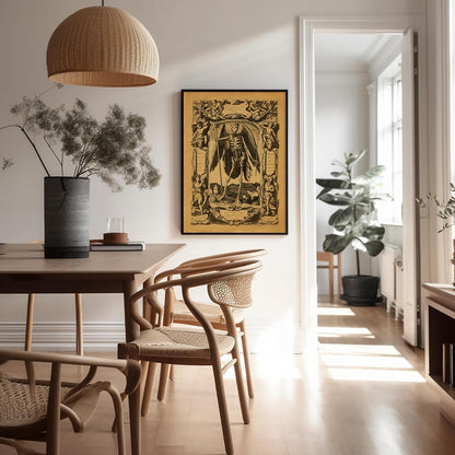 Poster Master Vintage Angel of Death Poster - Grim Reaper Print - Halloween Art - Mirror of Human Life Art - Gift for Men & Women - Gothic Decor for Living Room or Bedroom - 8x10 UNFRAMED Wall Art