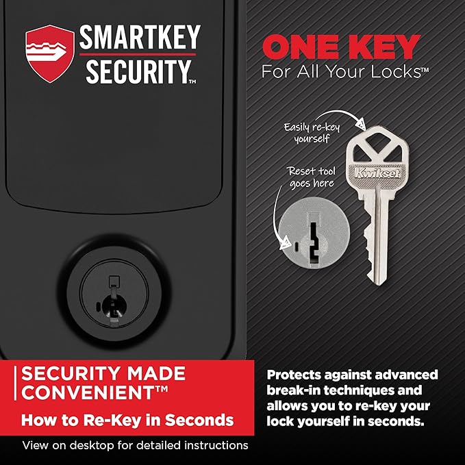 Kwikset Aura Reach Smart Lock Matter Over Thread and Bluetooth Enabled Keyless Entry Door Lock Deadbolt, BHMA Certified, Proximity Wakeup, Geofence Auto-Unlock Matte Black
