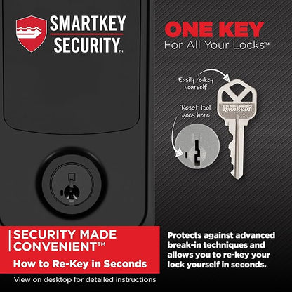 Kwikset Aura Reach Smart Lock Matter Over Thread and Bluetooth Enabled Keyless Entry Door Lock Deadbolt, BHMA Certified, Proximity Wakeup, Geofence Auto-Unlock Matte Black