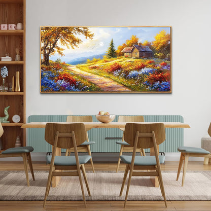 KELIYUAN Large Wall Art For Living Room Framed Canvas Wall Decor For Farmhouse Office Wall Pictures For Bedroom Landscape Painting Prints Dining Room Kitchen Modern Home Decor Wood Framed 24"X48"