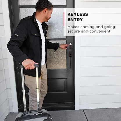 Kwikset Powerbolt 240 5-Button Keypad Matte Black Traditional Electronic Deadbolt Door Lock, Featuring Convenient Keyless Entry, Customizable User Codes and Auto-Locking