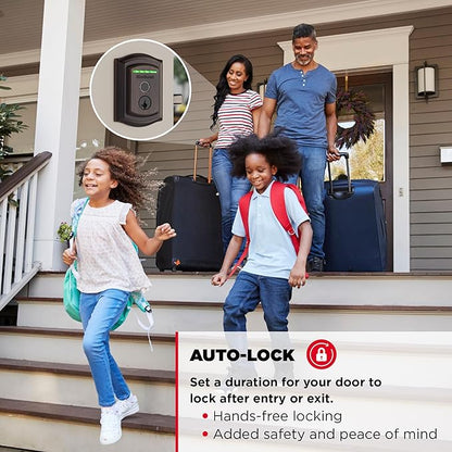 Kwikset Halo Touch Fingerprint Wi-Fi Smart Lock, Keyless Entry Door Deadbolt, Geofence Auto-Unlock, Grade AAA Certified, No Hub Needed Easy Install, Venetian Bronze Lifetime Finish Warranty