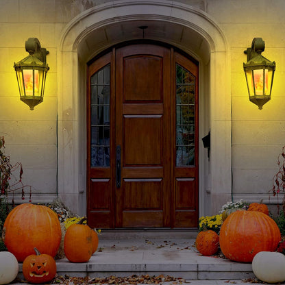 Halloween Decorations Upgraded LED Flame Light Bulbs, 4 Modes Flickering Light Bulbs, E26 Base Fire Flame Bulb, Christmas Lights Patio Outdoor Indoor Home Decor (Yellow, 2 Pack)