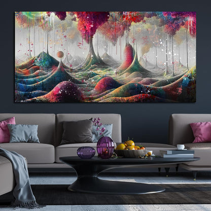 JKWALL77 Graffiti Canvas Wall-Art - Mountain Pictures Wall Decor Living Room Modern - large Wall Art Ready to Hang Size 59"x 29"