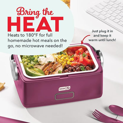 DASH Hot2Go™ Personal Food Warmer (30 Ounces, with spoon & fork) - Berry